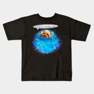 Keep your head above water - Cavapoo swimming puppy dog   - cavalier king charles spaniel poodle, puppy love Kids T-Shirt